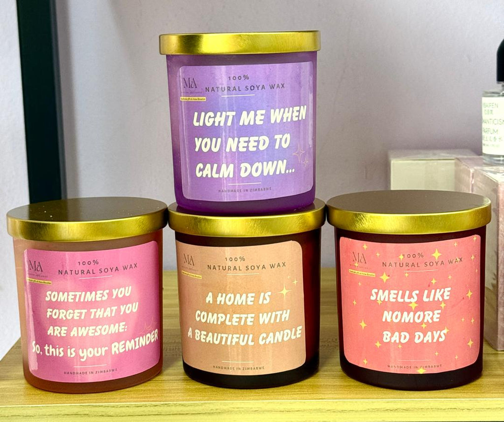 Hand poured soy scented candle gift