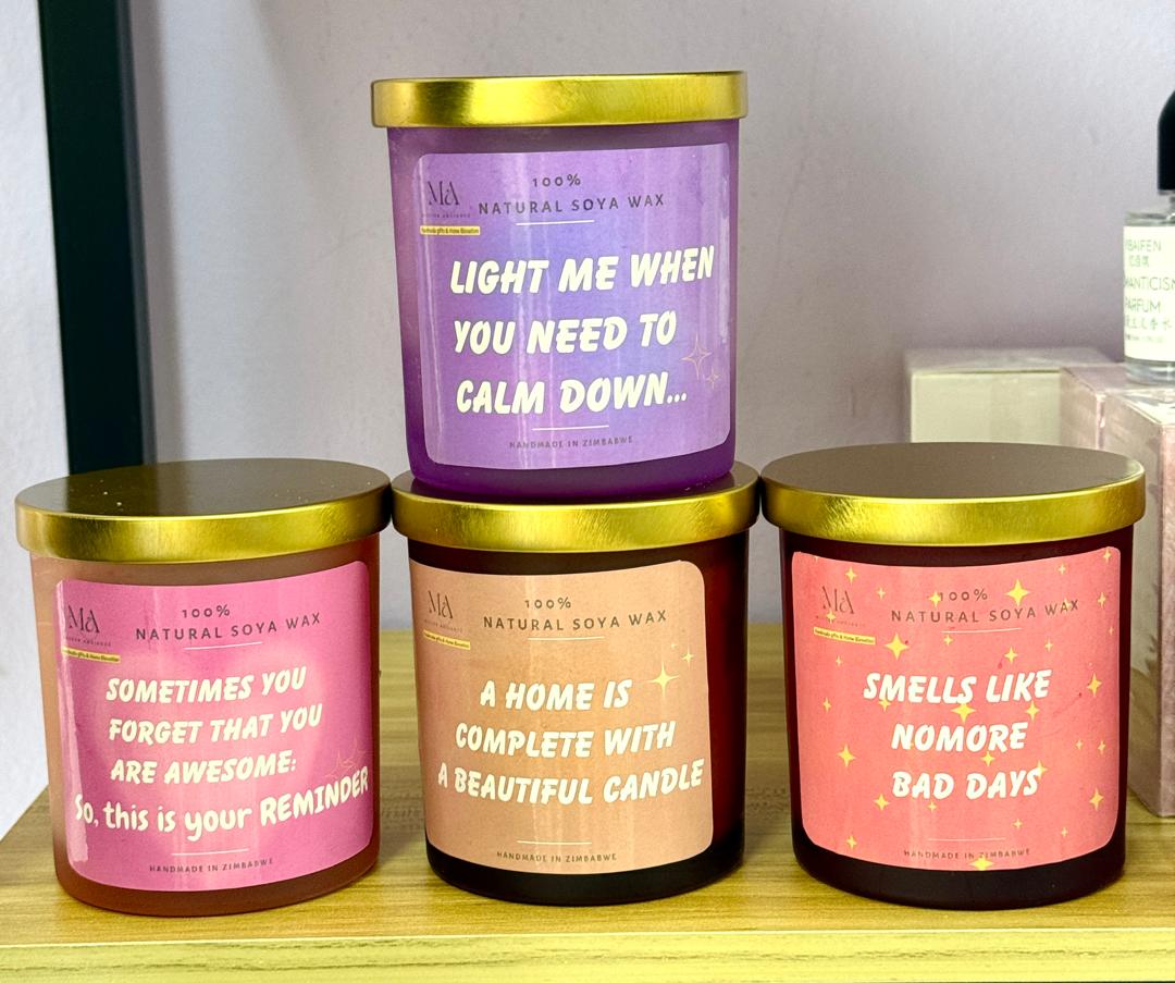 Hand poured soy scented candle gift