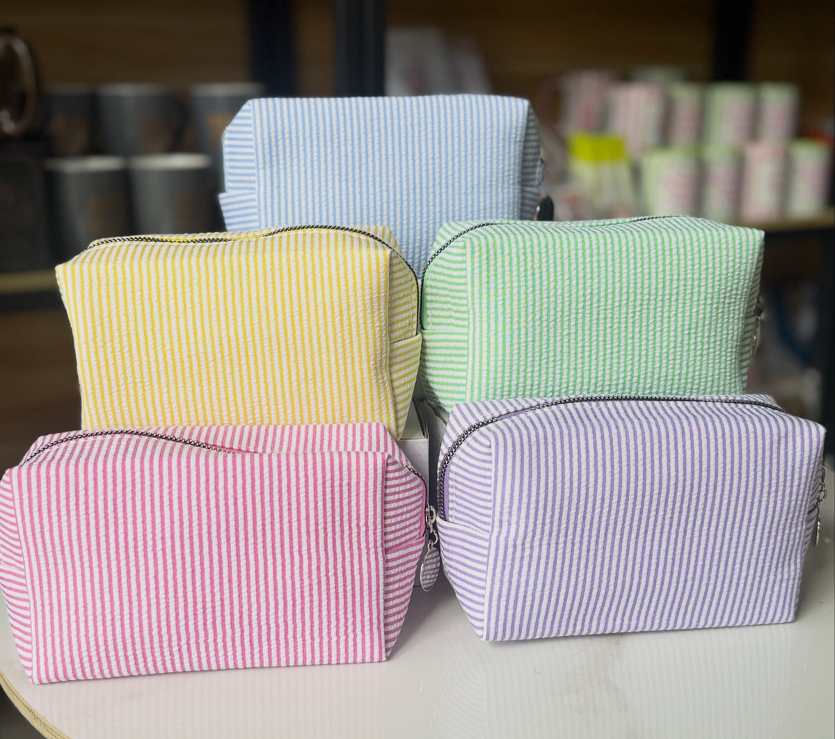 Textured and striped Cosmetic bag- gift for ladies Zimbabwe