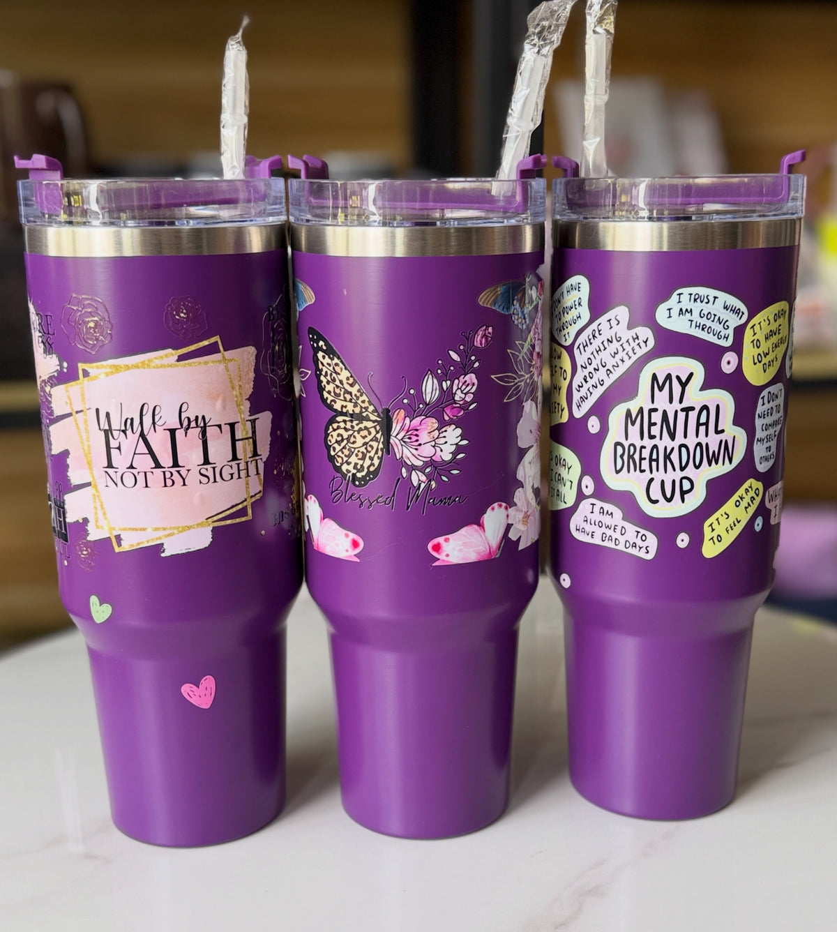 40oz Purple  Printed Travel tumbler - gifts for ladies Zimbabwe